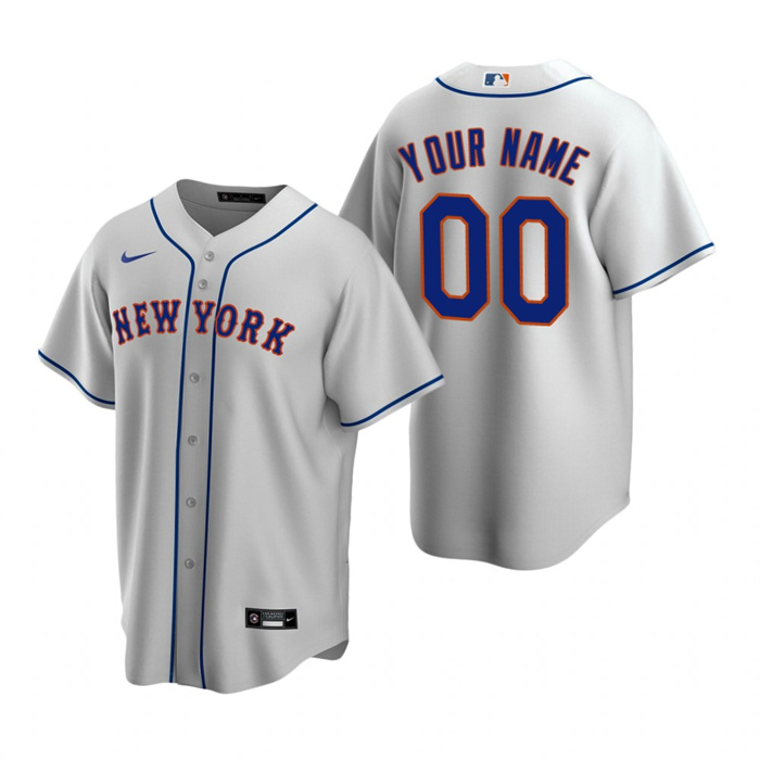Youth New York Mets Active Player Custom Grey Cool Base Stitched Baseball Jersey